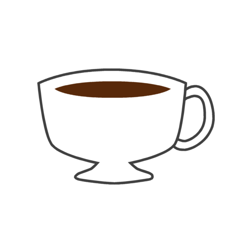 白いコーヒーカップのイラスト